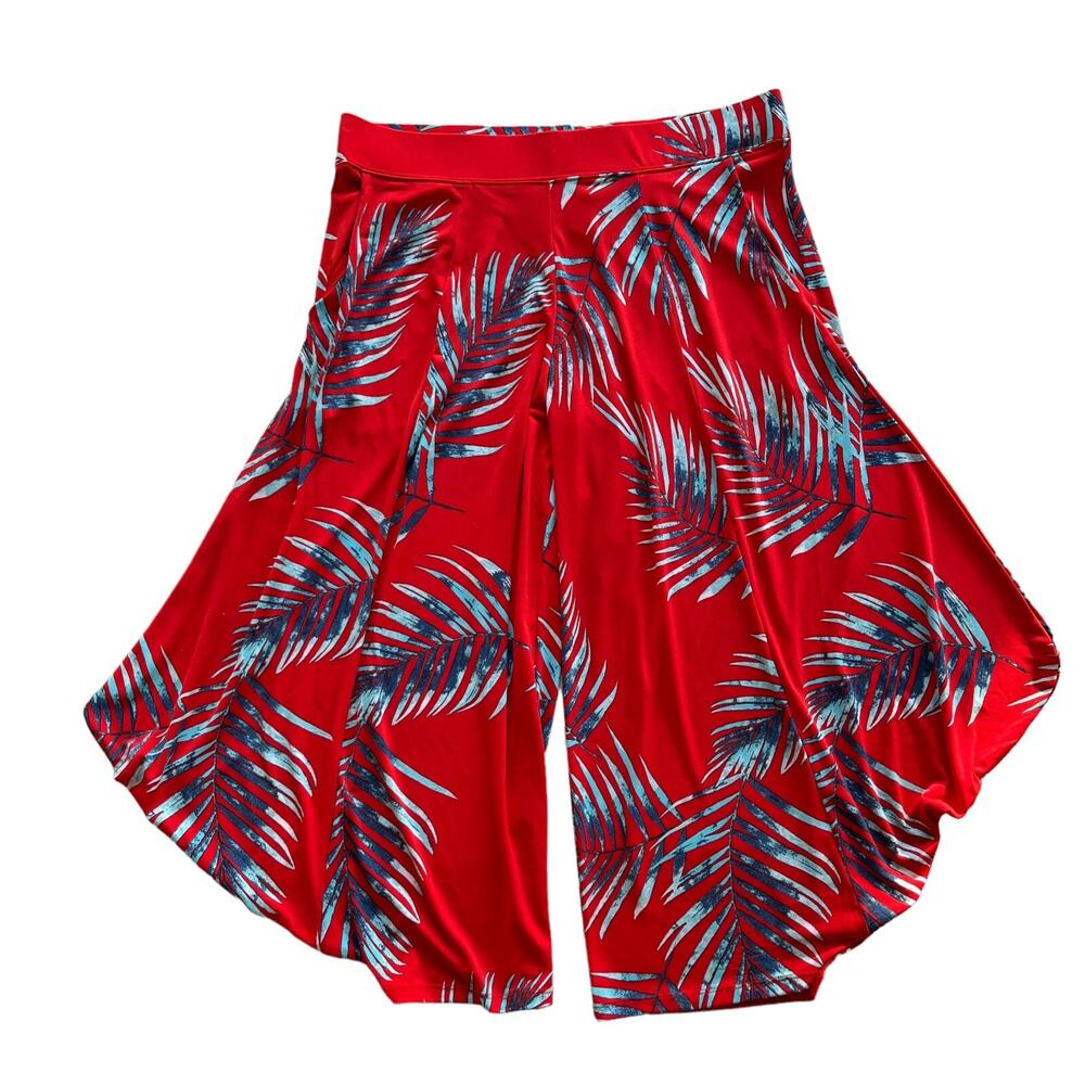 G by Giuliana Harem Pants XLP Slinky Knit Pull On Tropical Print Pocket Stretch